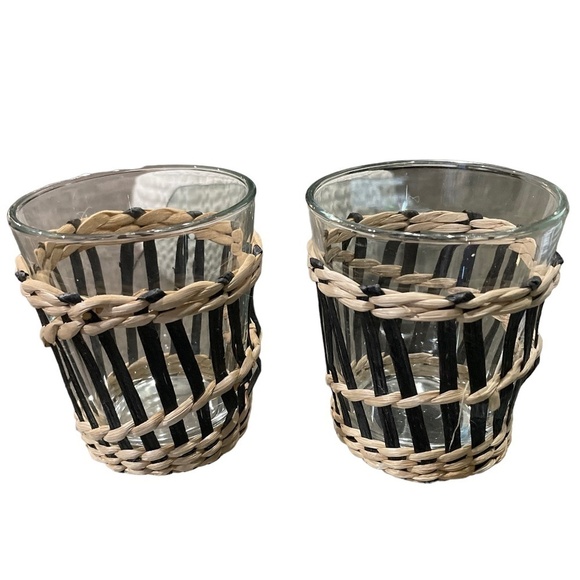 NWOT Target Iced Coffee Cups Glass Bohemian Boho Modern Cute Trendy Black Cream - Picture 3 of 7